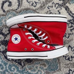Women’s red high top Converse